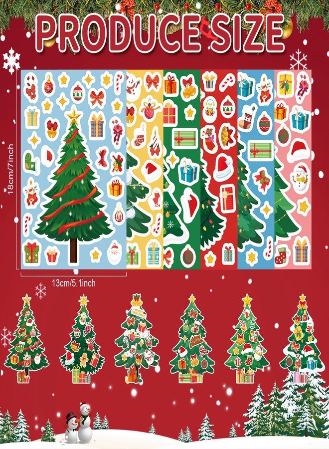 COCHIE 36 Sheets Christmas Tree Stickers for Kids DIY Christmas Party Favors Stickers Make Your Own Sticker Gifts for Classroom Student Stocking Stuffers - Image 2
